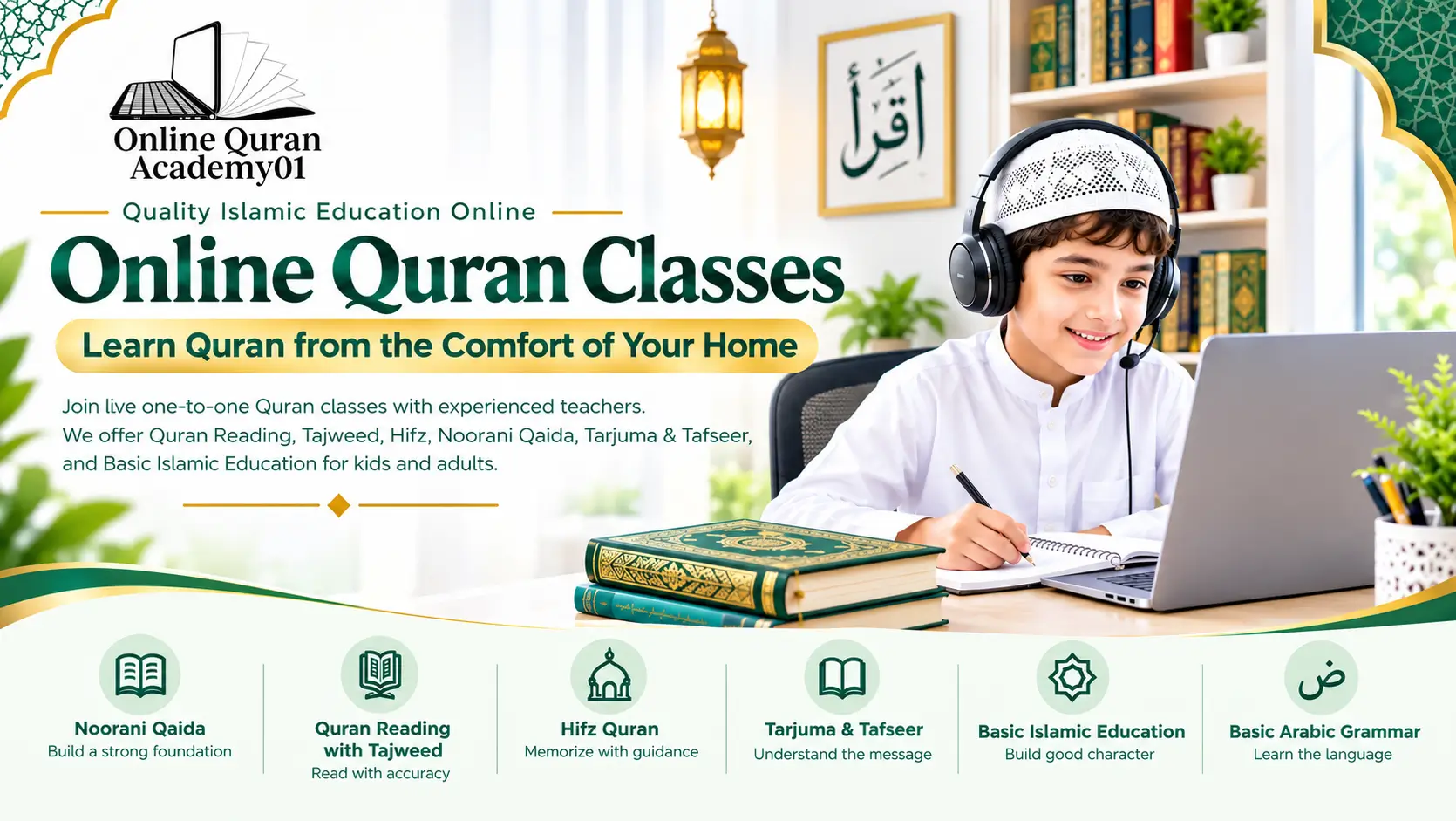 Online Quran Classes USA - Learn Quran one-to-one live from home with expert male and female tutors