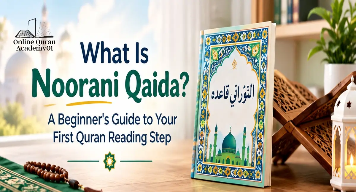 What is Noorani Qaida book with colorful Islamic design - A beginner's guide to Quran reading at Online Quran Academy01